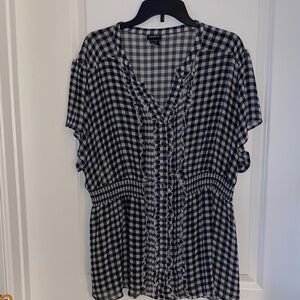 TORRID Black and White Gingham Blouse
